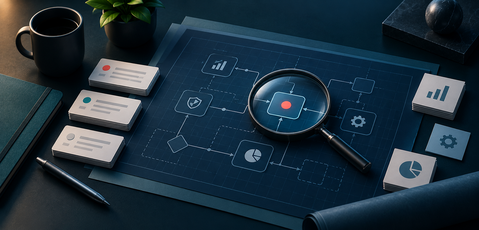 Discovery blueprint with requirements, dependencies, and analytical tools