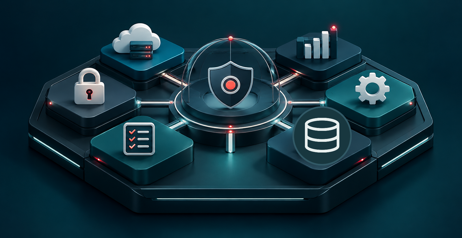 Six operational domains governed by one controlled treasury platform core